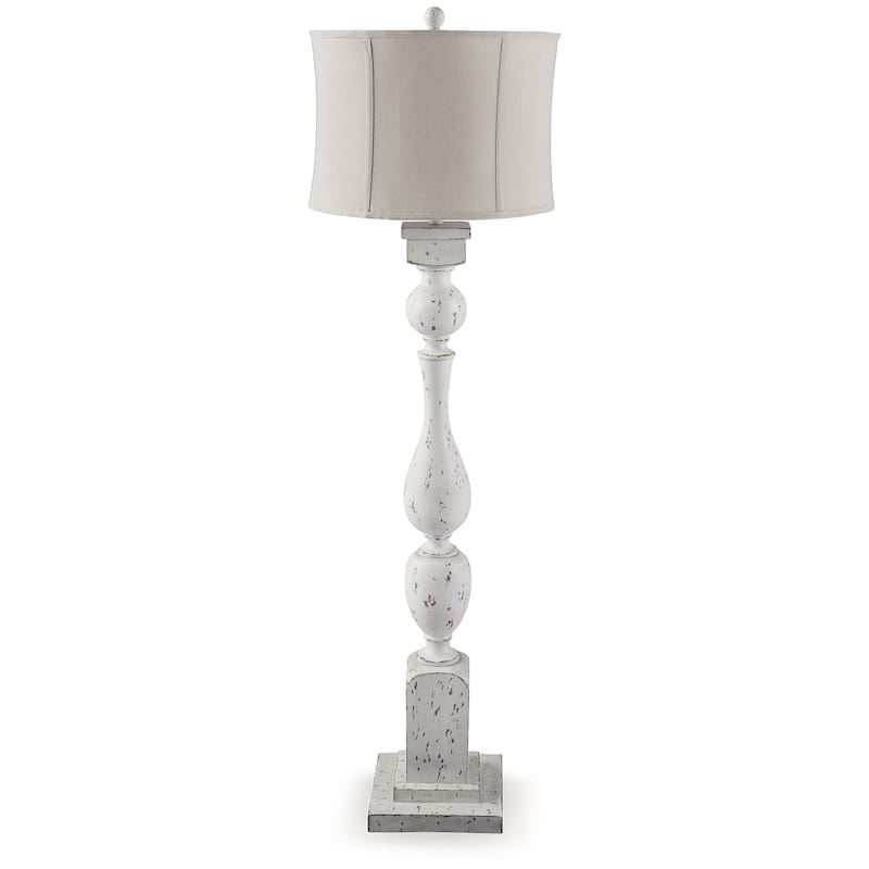 Signature Design by Ashley Madsbrook White/Beige Floor Lamp - 18.38" W x 18.38" D x 62.25" H