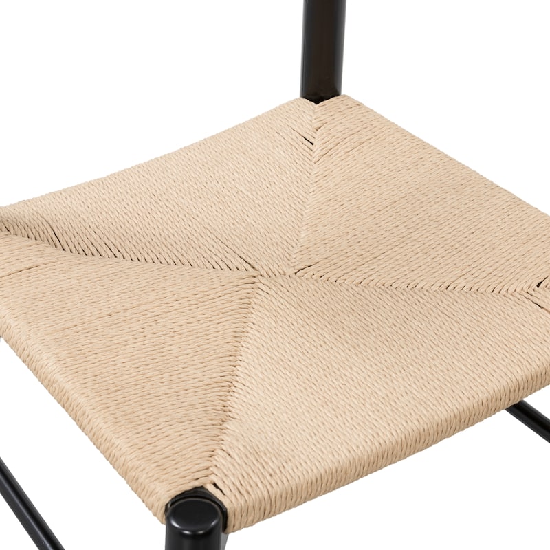 Poly & Bark Hamm Dining Chair - Solid Wood with Woven Seat