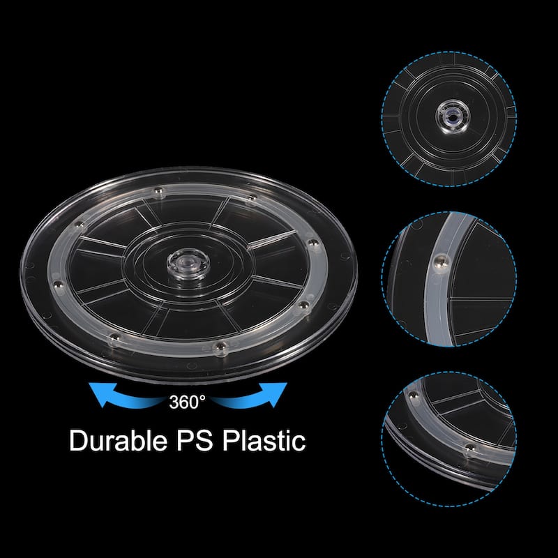 Rotating Swivel Stand Turntable with Steel Ball Bearings, Clear