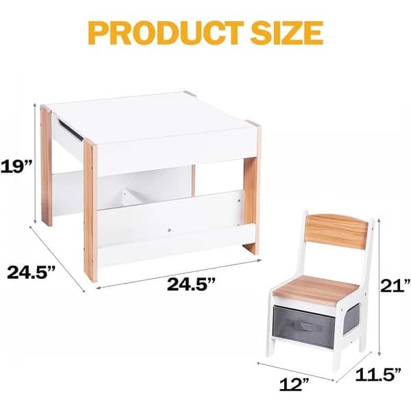 Children's Table and Chair 3-Piece Set
