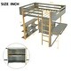 preview thumbnail 5 of 11, Stylish Full Loft Bed With Built-in Storage Cabinet & Cubes, Versatile Wood Bed Frame w/Foldable Desk, Space-Saving Design, Grey