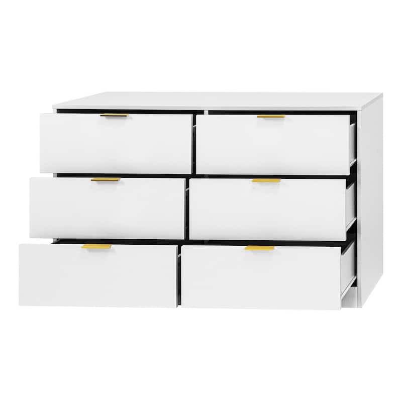 Simply Modern 6-Drawer Dresser, Chest of Drawers for Bedroom, Living Room, Hallway, and Entryway - Large Storage Cabinet