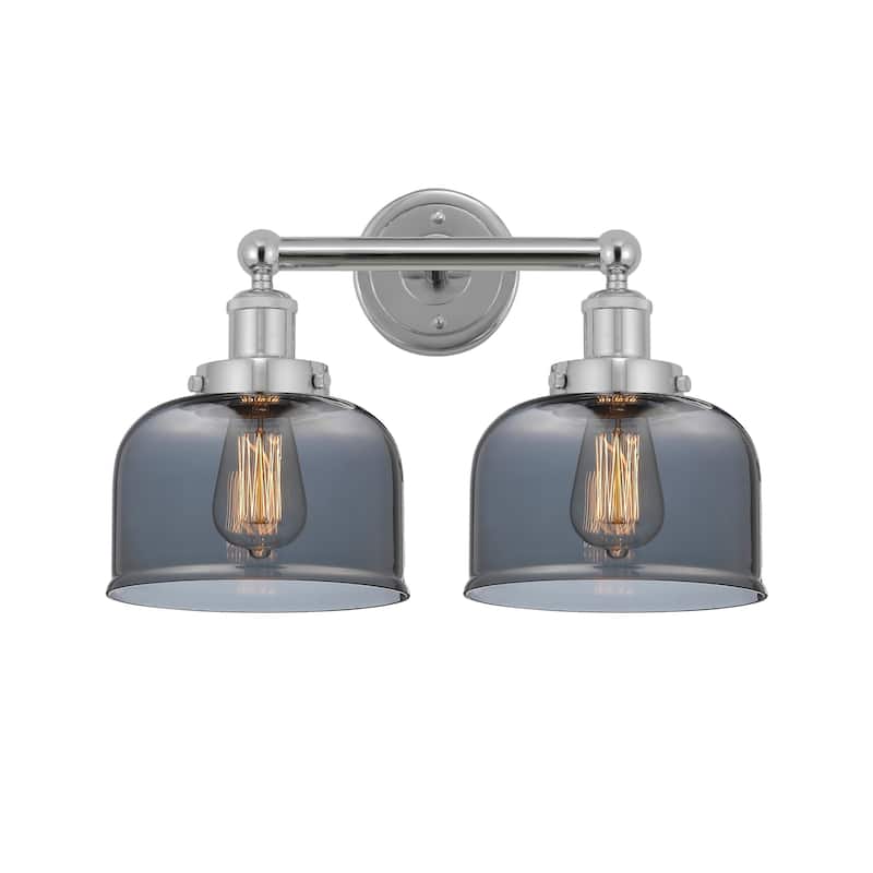 Innovations Lighting 616-2W-10-16-L Bell Vanity Bell 2 Light 16" Wide - Polished Chrome / Plated Smoke