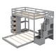 preview thumbnail 11 of 15, Taylor & Olive Twin Over Full Bunk Bed with 3-layer Shelves, Drawers and Storage Stairs