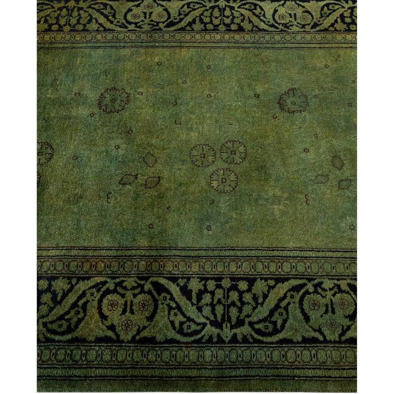 Overdyed One-of-a-Kind Hand-Knotted Area Rug - Green - 2' 8" x 8' 8"