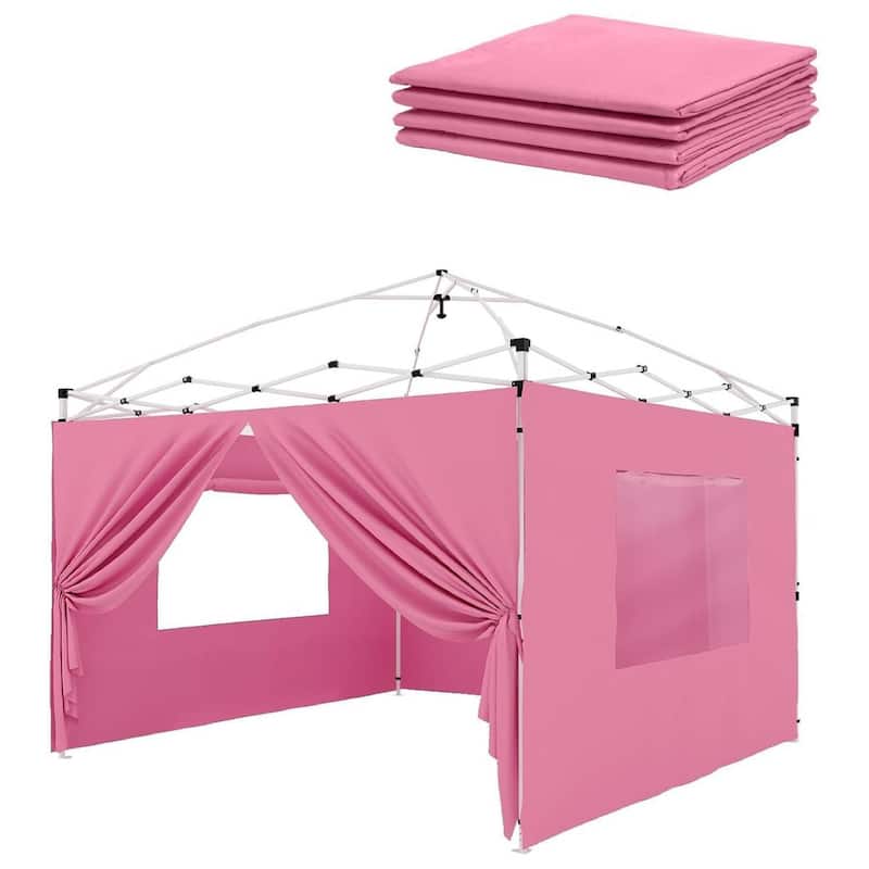 4-Piece Waterproof Replacement Tent Sidewalls, SunWall Panels for 10x10ft Pop Up Canopy (Canopy Tent NOT Included) - N/A - Pink