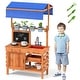 preview thumbnail 3 of 6, Wooden Pretend Play Kitchen with Accessories and Adjustable Height - 30" x 20.5" x 53"