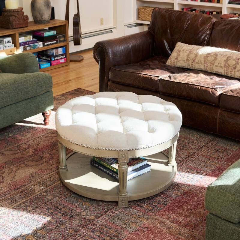 Maven Lane Mesa Round Upholstered Coffee Table