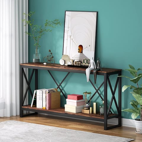 Bluebell 70.9 Inch Narrow Long Console Table with Open Storage Shelf