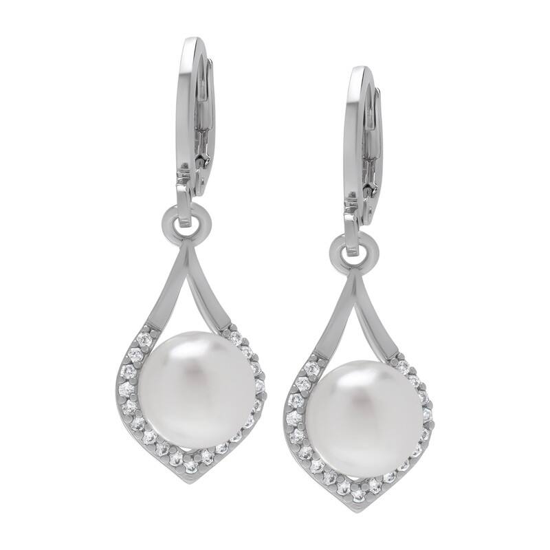 Victoria Townsend Silver Plated Cubic Zirconia Dangle Earrings.