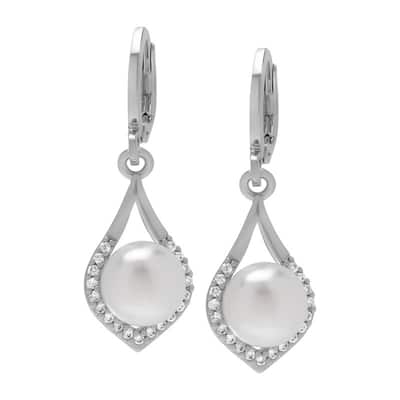 Victoria Townsend Silver Plated Cubic Zirconia Dangle Earrings.