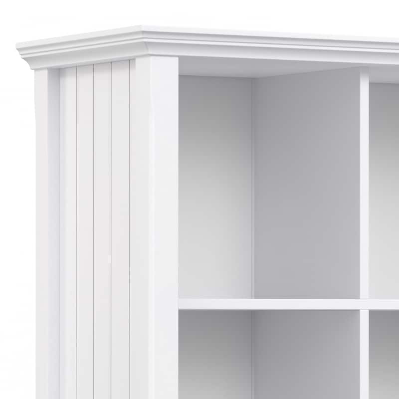 WYNDENHALL Normandy SOLID WOOD 48 inch x 57 inch Transitional 12 Cube Storage - 57"w x 15.75"d x 48"h
