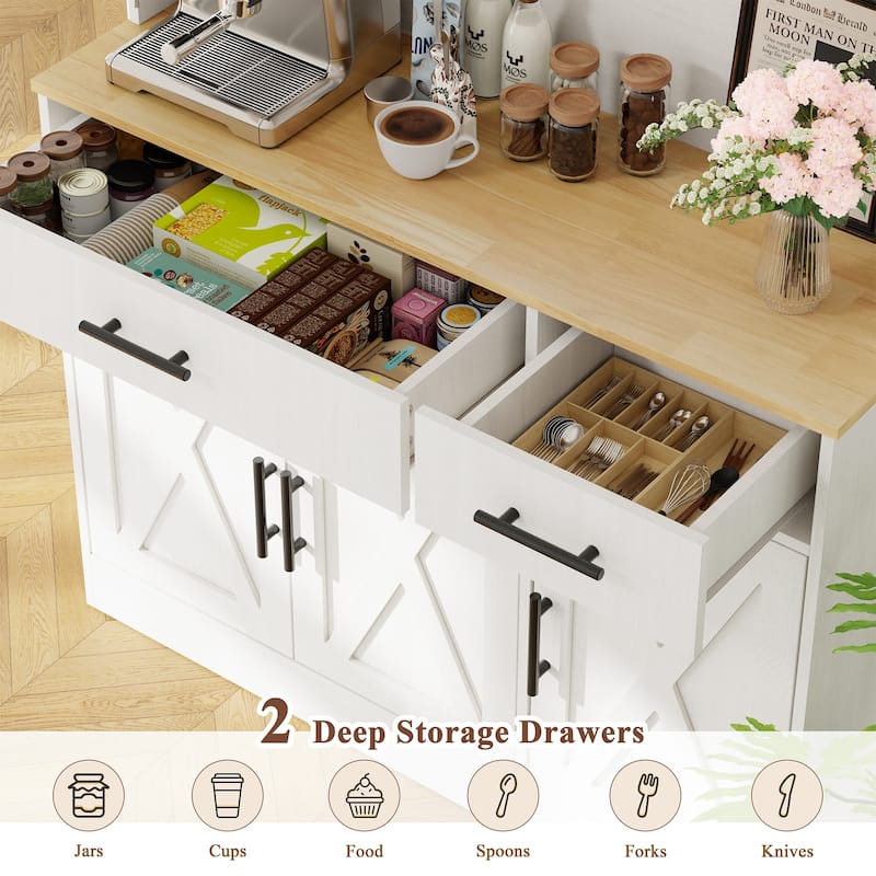Kitchen Pantry Storage Cabinet with Outlets & USB Ports - N/A