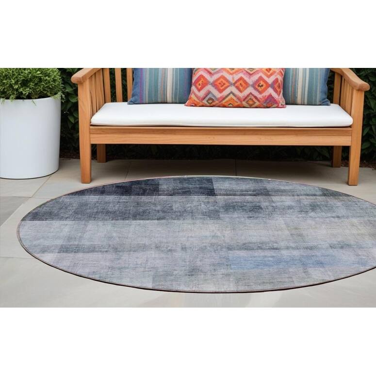 Alrito Ombre Weather Resistant Blended Style Outdoor Rug - 8' Round - Multi