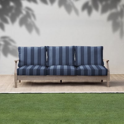 Sorra Home Striped Indoor/Outdoor Deep Seating Sofa Cushion Set