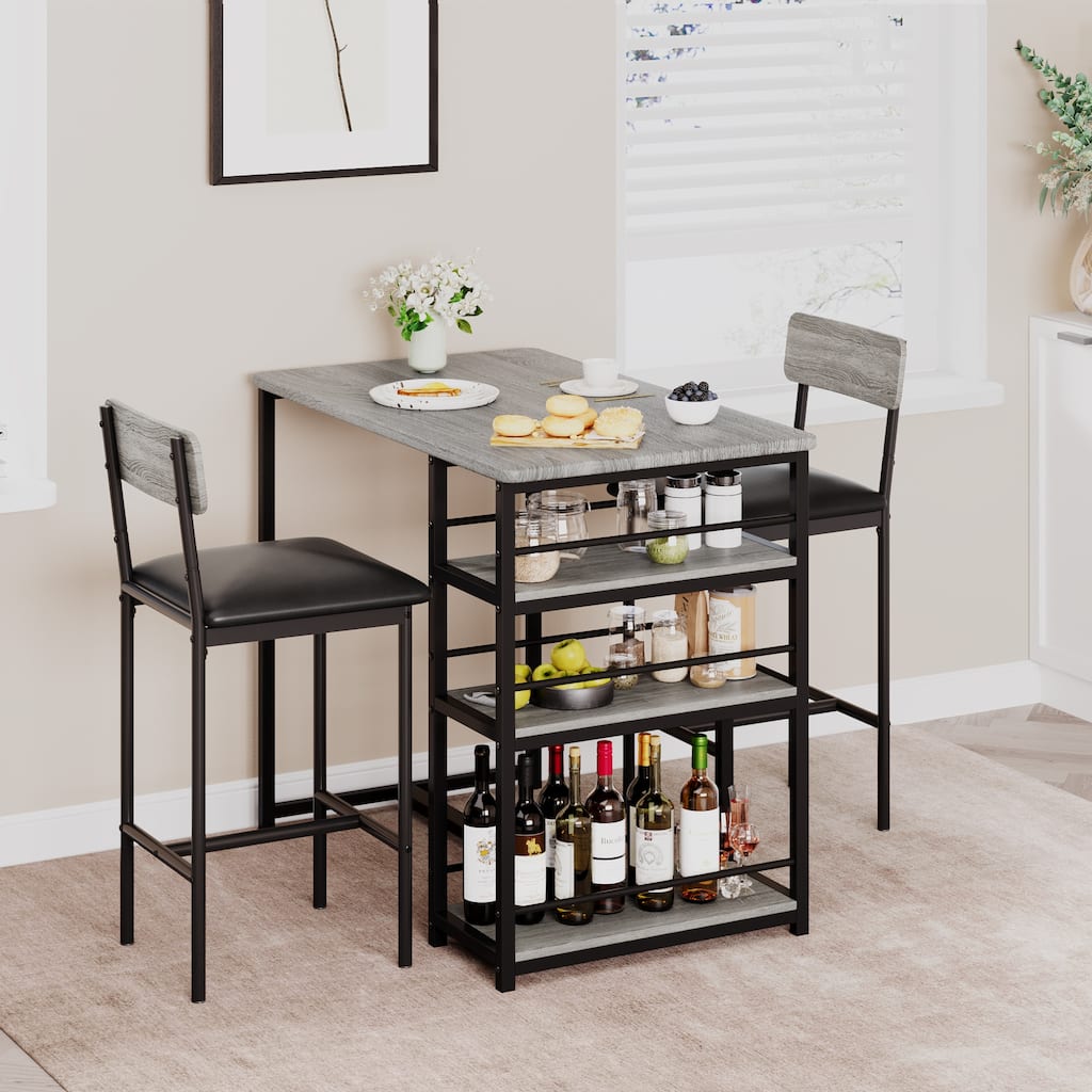 Dining Table Set for 2, Counter Height Kitchen Table and Chairs
