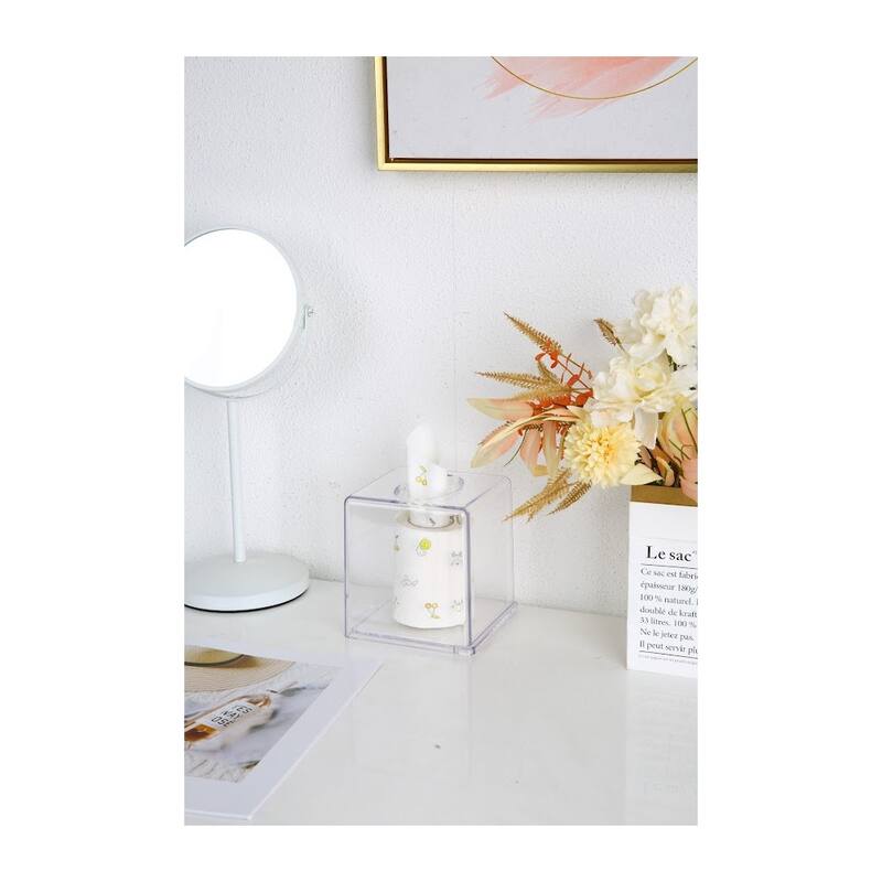 YBM Home Acrylic Clear Tissue Holder Napkin Dispenser, 1234 - 5x5x5.5 Inches - 5x5x5.5 Inches