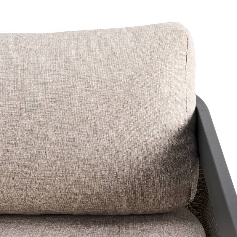 Christopher Knight Home - Aluminum Outdoor 50.25" Loveseat with Soft Cushions & Foldable Design