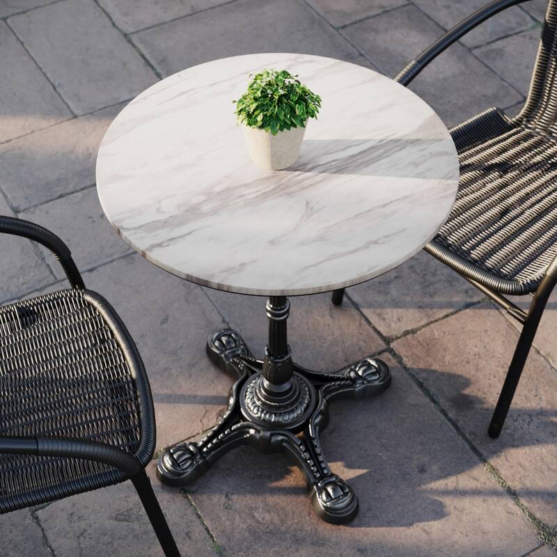 Commercial All-Weather HPL Tabletop with Bistro Base