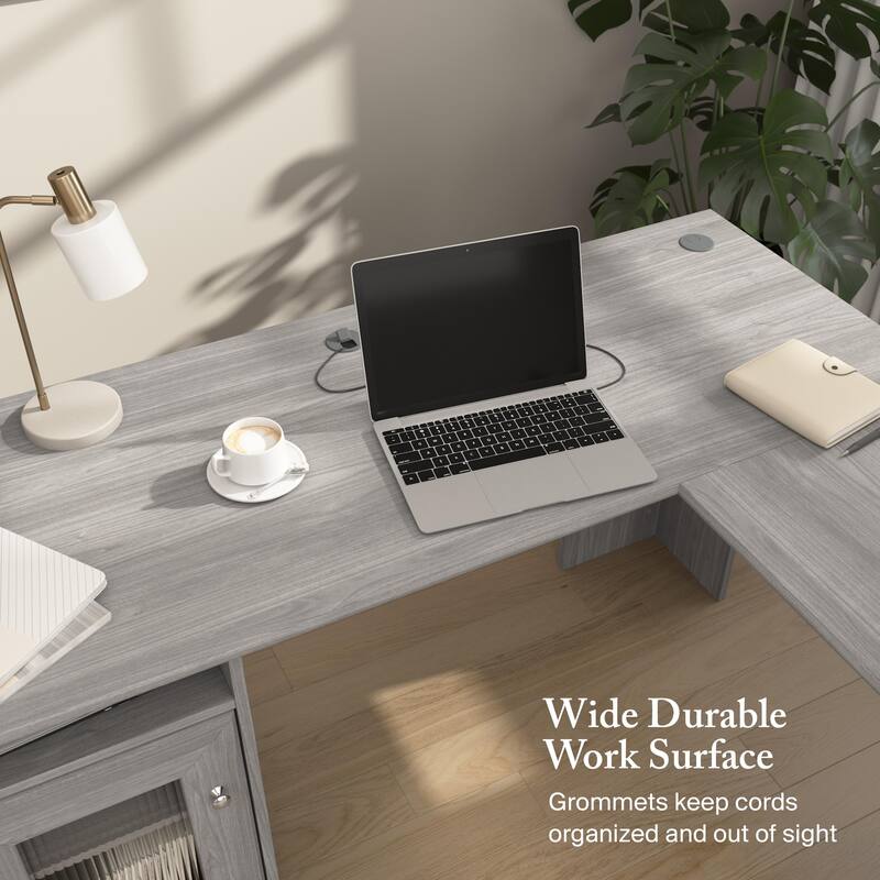 Cabot 60W L Shaped Computer Desk with Storage by Bush Furniture