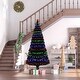 HOMCOM 6 ft. Prelit Artificial Christmas Tree with Stand, Colored