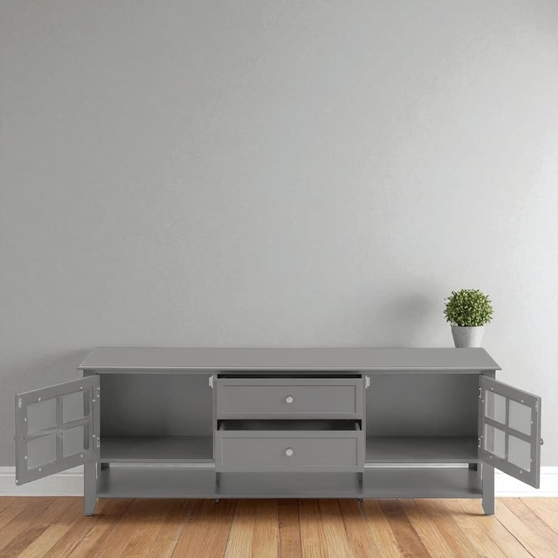 59 Inch Modern TV Stand with Storage, Entertainment Center with 2 Cabinets and 2 Drawers for TVs Up to 60 Inch