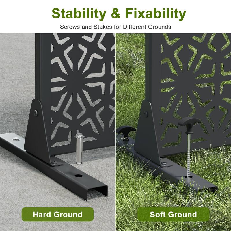 Outdoor Privacy Screen Metal Privacy Screen Panel Free Standing - 72*47