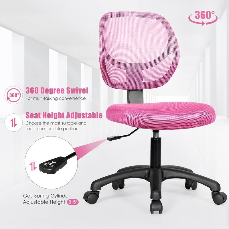 Costway Mesh Office Chair Low-Back Armless Computer Desk Chair