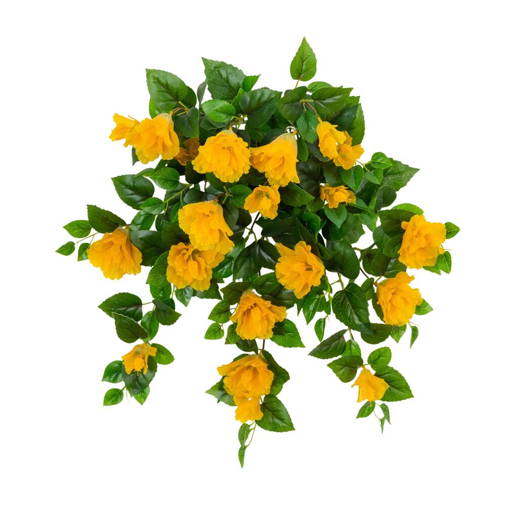 24-in UV Resistant Artificial Hibiscus Hanging Plant - Set of 2