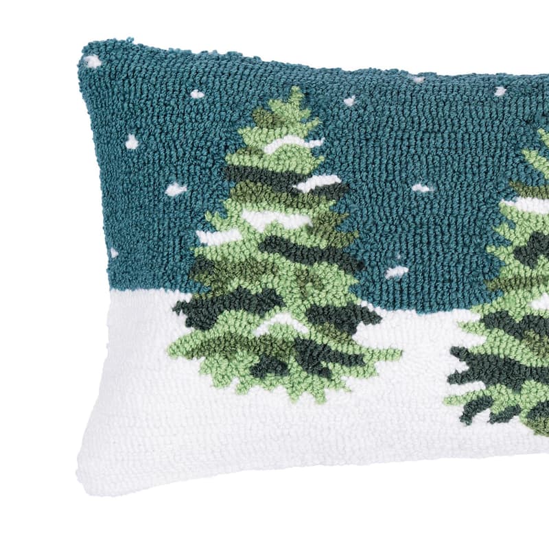 Winter Forest Hooked Pillow