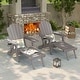 preview thumbnail 49 of 54, Bonosuki 2-Piece Folding Adirondack Chairs with Retractable Ottoman, Fire Pit Patio Chair with Cup Holder Coffee