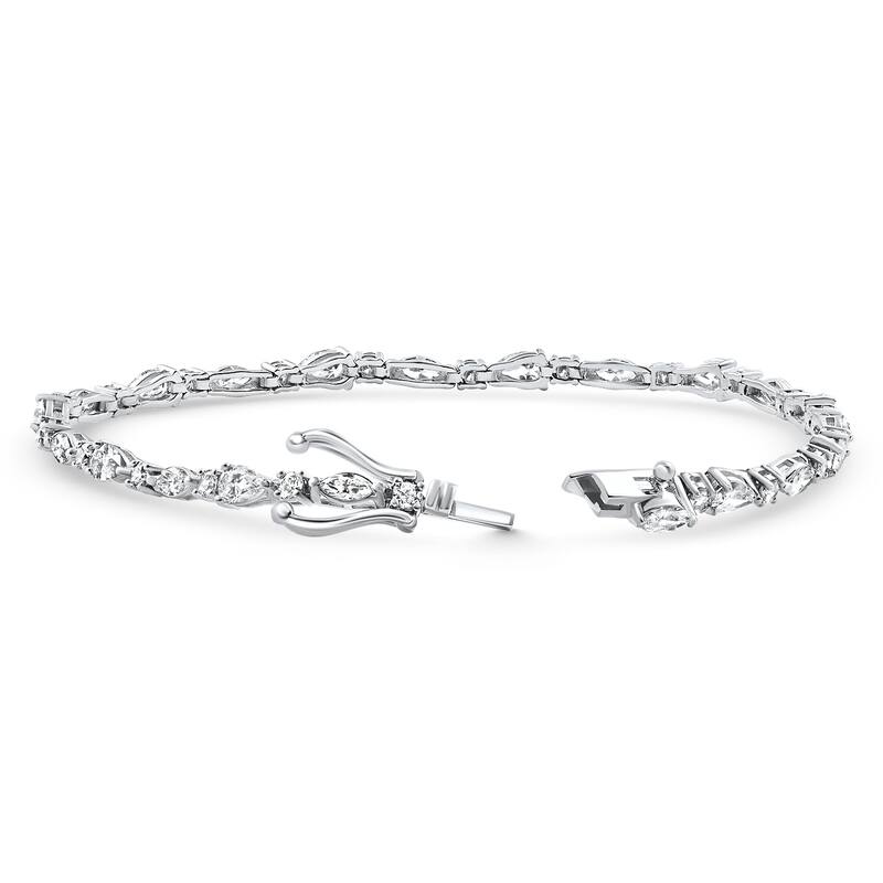 4.10Ct Multi-Stone Diamond 7" Tennis Bracelet Gold Lab Grown