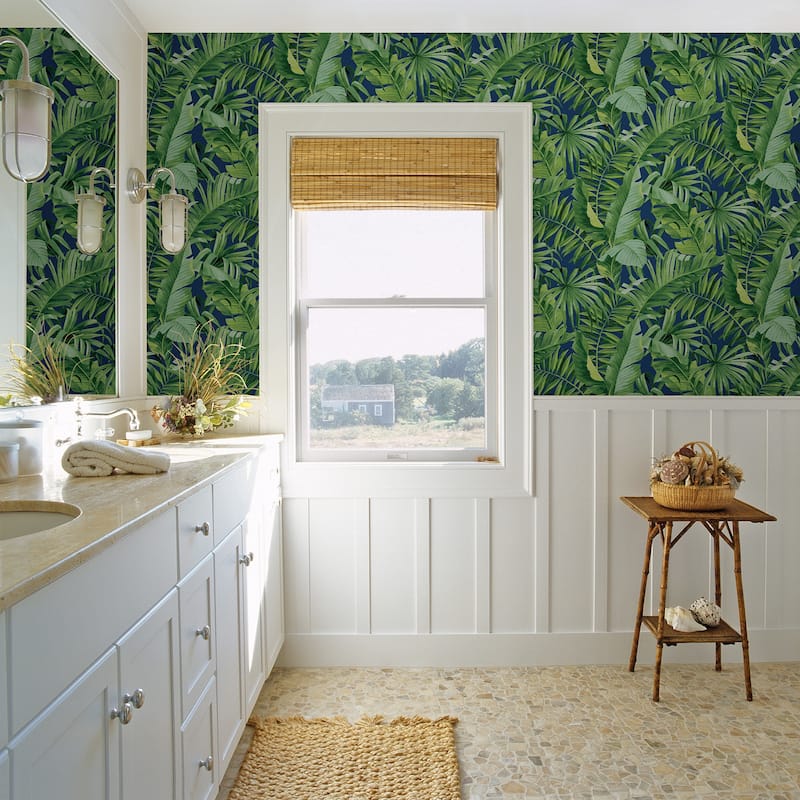 A-Street Prints Alfresco Jade Tropical Palm Wallpaper