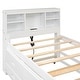 preview thumbnail 7 of 26, Twin Platform Bed with Storage Headboard, USB, Twin Size Trundle and 3-Drawers, White