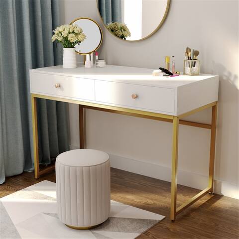 47 inch Home Office Desk Study Writing Table with 2 Storage Drawers