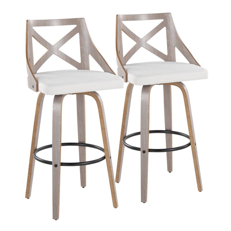 The Gray Barn Charlotte 30" Fixed-Height Bar Stool with Bent Wood Legs (Set of 2)
