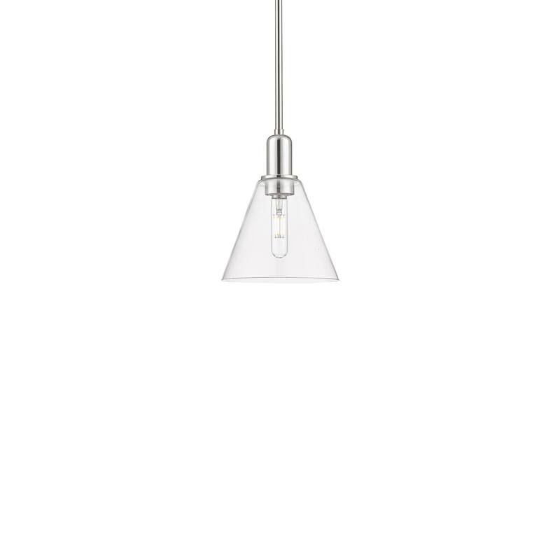 Innovations Lighting 716-1S-11-8 Berkshire Glass Pendant Berkshire - Polished Nickel / Clear