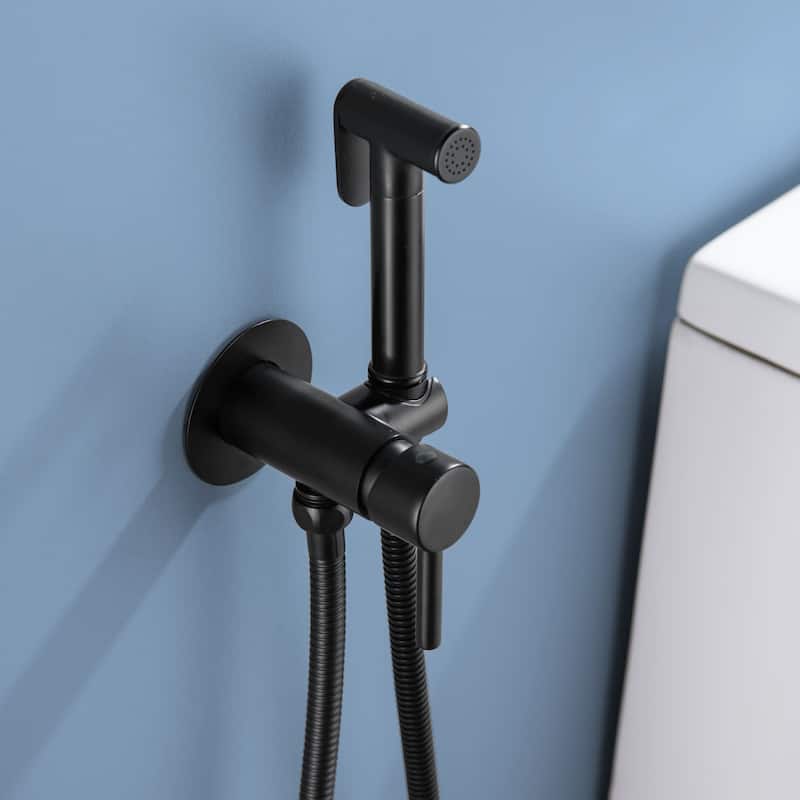 Handheld Bidet Sprayer Bidet Hand Held Sprayer for Toilet Shattaf Toilet Attachment With Mixer Valve - Matte Black
