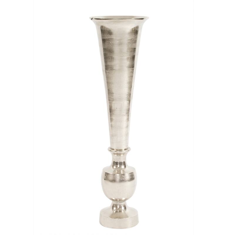 Allan Andrews Oversized Flared Silver Aluminum Vase, Large