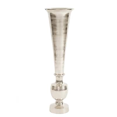 Allan Andrews Oversized Flared Silver Aluminum Vase, Large
