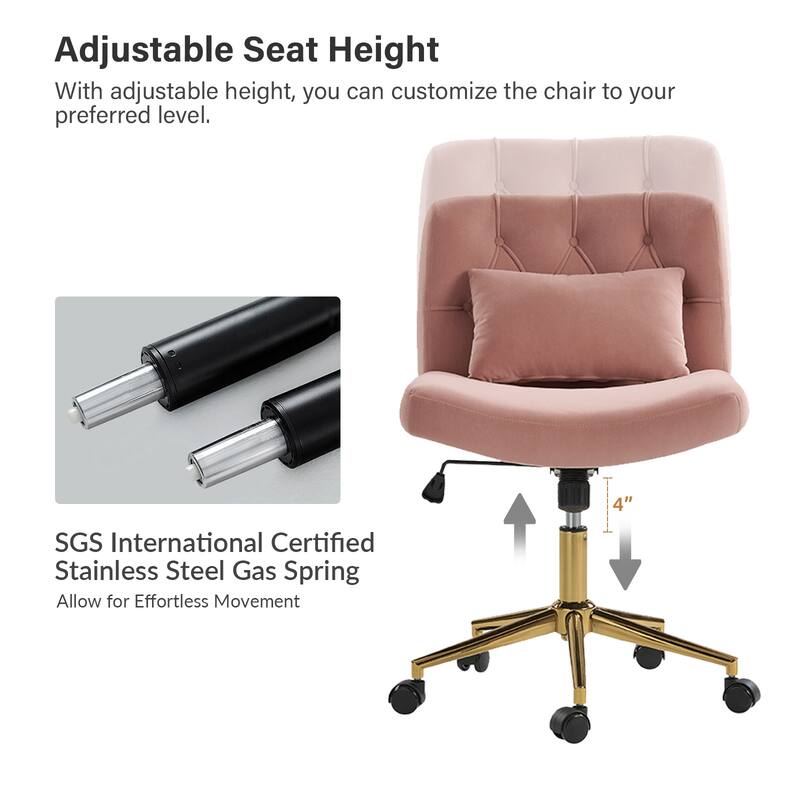 Ollie Modern Flannel Swivel Tilting Office Chair with Pillow by HULALA HOME