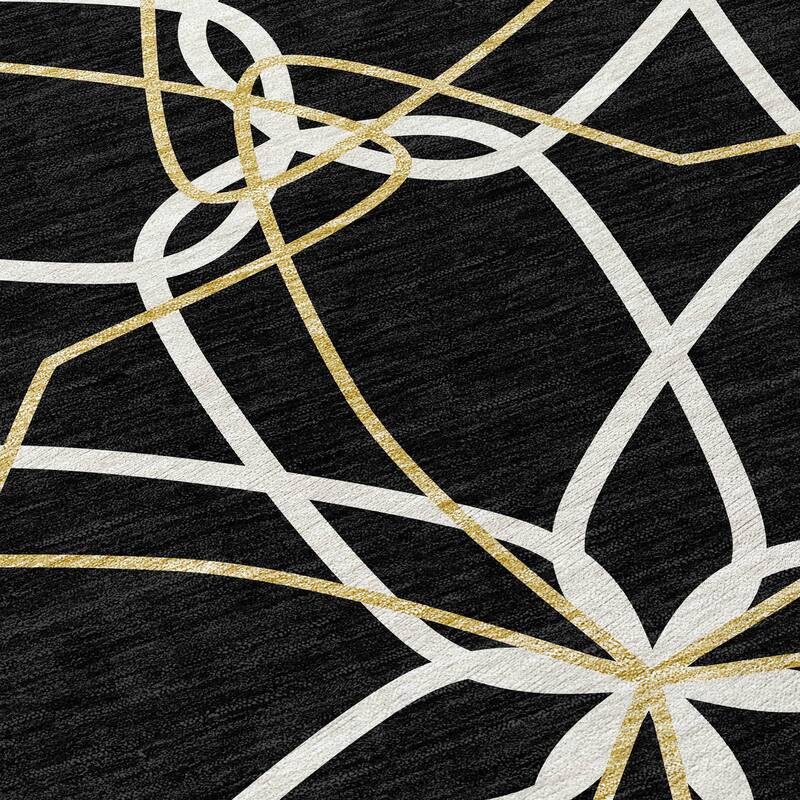 Machine Washable Indoor/ Outdoor Abstract Prism Chantille Rug
