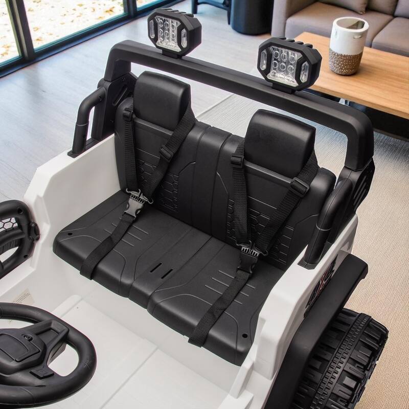24V 2-Seater Kids Electric Car with 400W Motor, Remote Control, 4-Wheel Suspension, Bluetooth Music, USB/MP3 & LED Searchlights