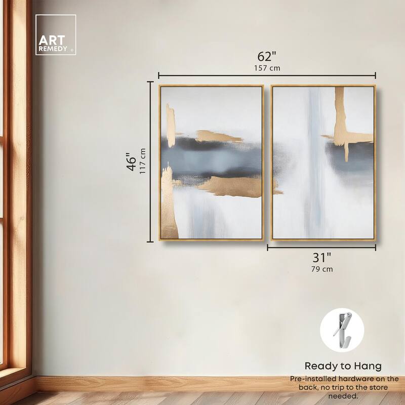 Visual Gold Vortex I Canvas Set of 2 by Art Remedy