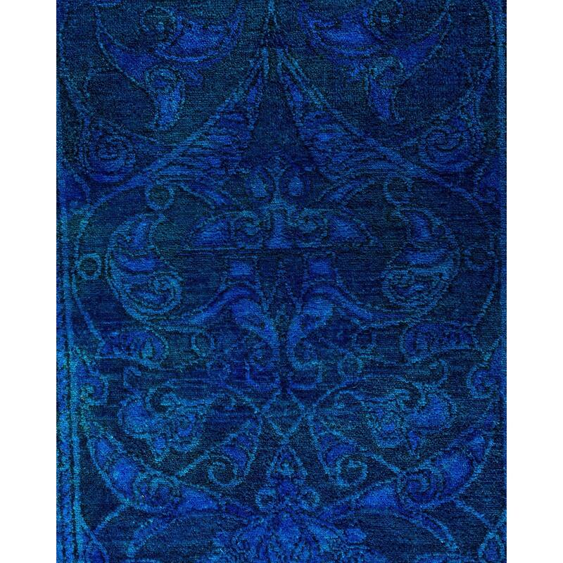 Fine Vibrance One-of-a-Kind Hand-Knotted Runner Rug - Blue, 2' 7" x 11' 8" - 2' 7" x 11' 8"