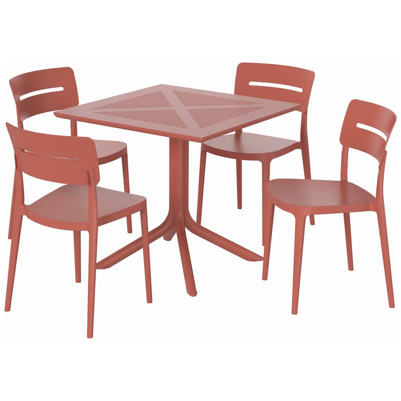 Frond and Form 4-Person Outdoor Square Dining Set