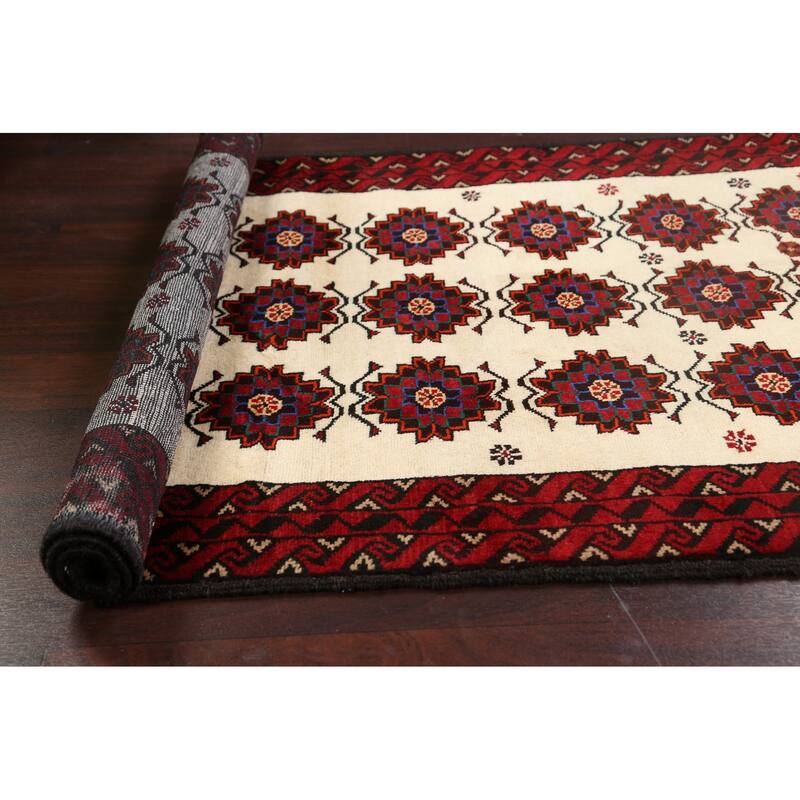 Traditional Geometric Balouch Persian Area Rug Wool Hand-knotted - 3'5" x 6'1"