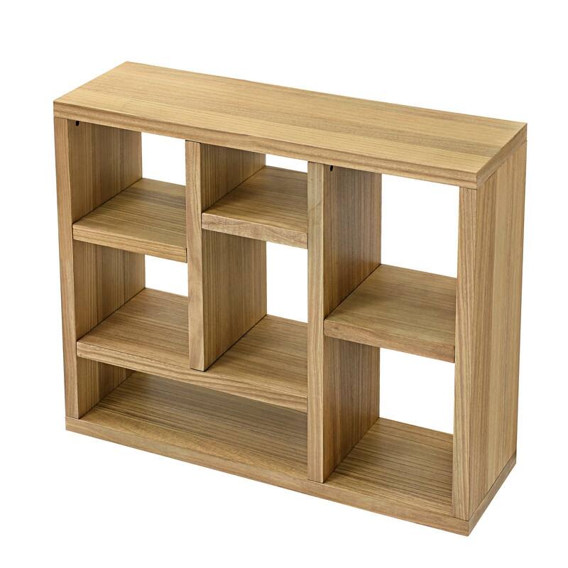 Freestanding Display Cabinet with 7 Cube Storage Spaces