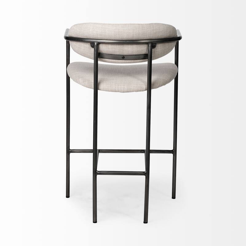Parker Beige Fabric Seat with Dark Grey Metal Frame Counter Stool - 19.7L x 20.9W x 35.8H