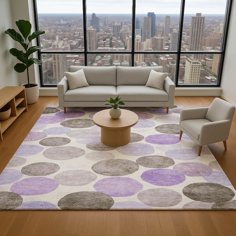 Premium Washable Super Soft Mayfield Rug - Purple - 5' x 7'6"